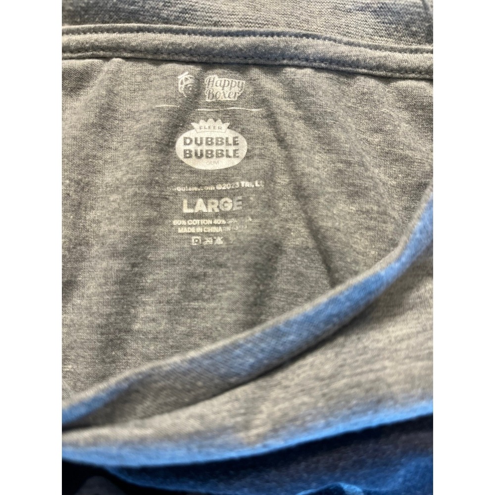 Happy‎ Boxer Fleer Dubble Bubble Gum Graphic T Shirt Large Gray Casual Top - Picture 2 of 4